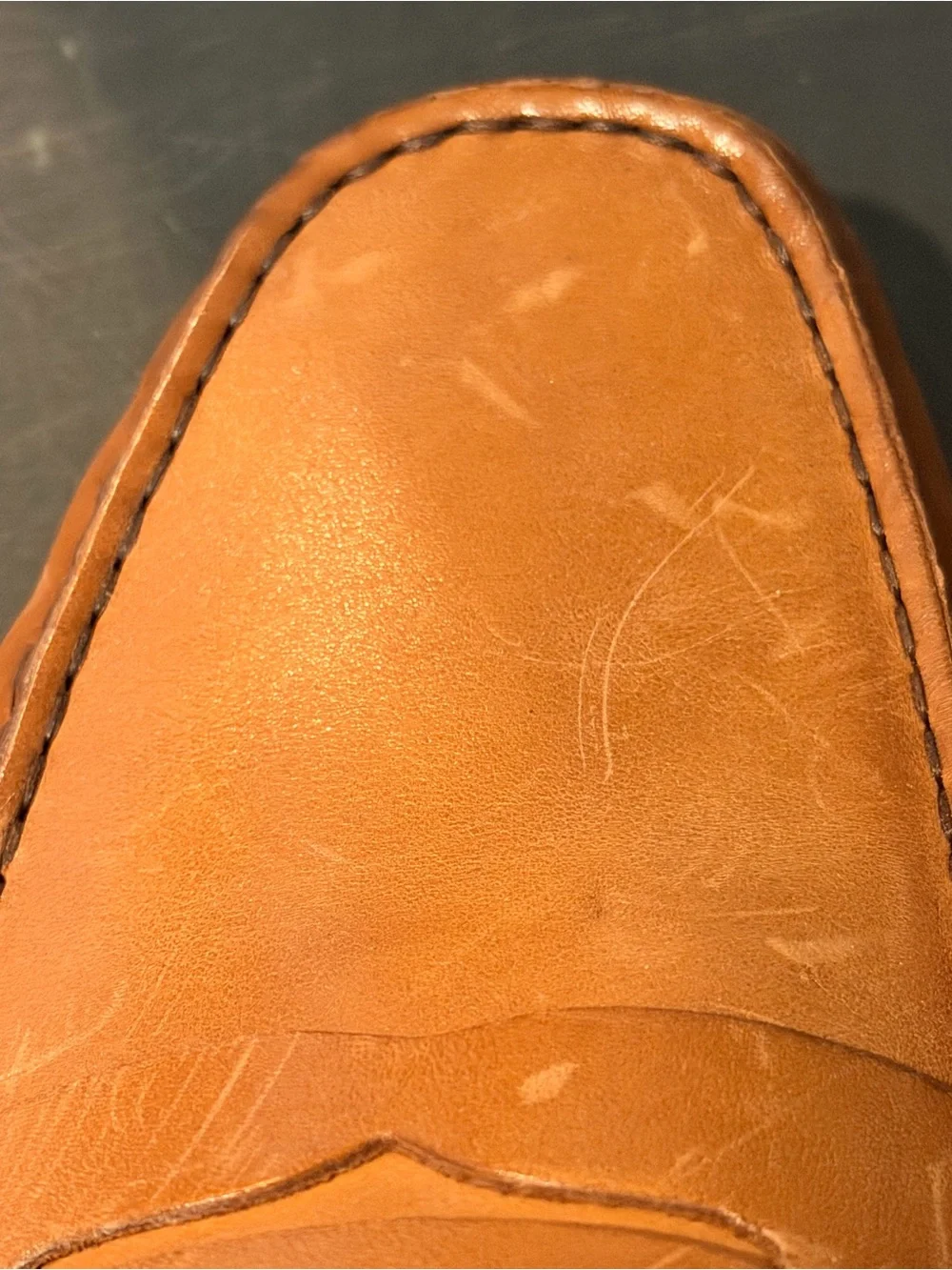Vince Camuto Tan Leather Penny Loafers